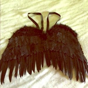 Black Feathered Costume Wings